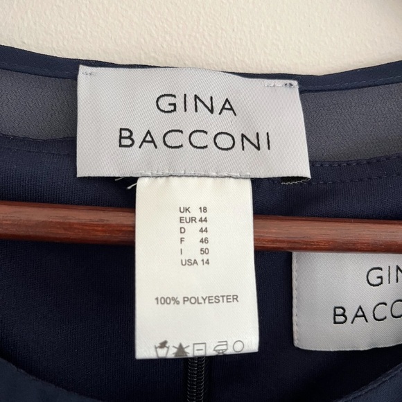 LUXURY GIFT FOR MOM | Gina Bacconi Navy Blue Dress, Elegant - Picture 8 of 9